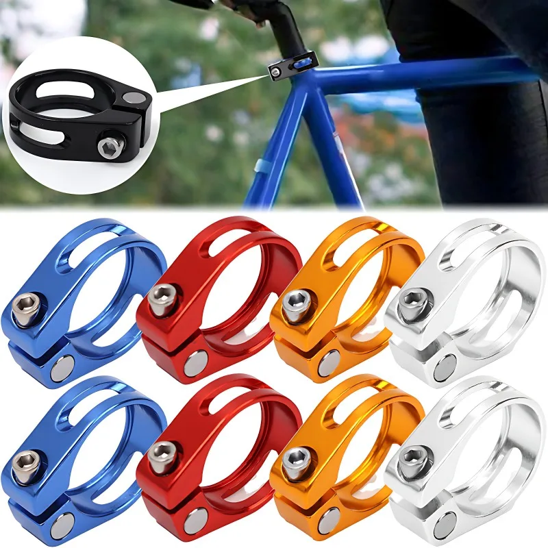 2024 Bicycle Seat Post Clamp CNC Aluminum Alloy Super Light Saddle Clamp Lock for 45/35/15mm Mountain Road Bike Accessories