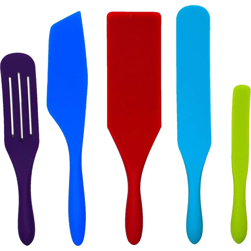 

Multicolored Silicone Spurtle Set, 5-Piece Nonstick Kitchen Tools