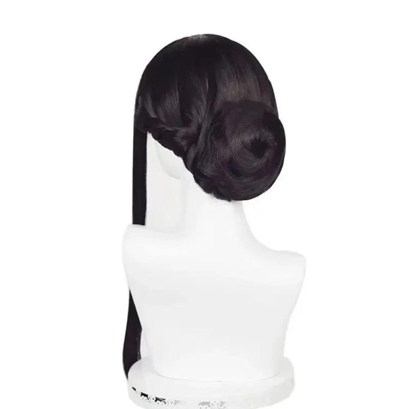 Peluca de Cosplay de Anime de princesa Bush SPYxFAMILY Yor Forger, pelo sintético negro, peluca larga y recta, peluca Coser de 32 pulgadas para uso diario