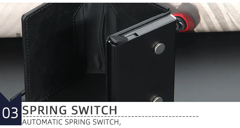 Pop Up Credit Card Holder Wallets Men Slim Rfid Blocking CardHolder Card Money Bag Coin Pocket PU Leather Short Wallets for Men