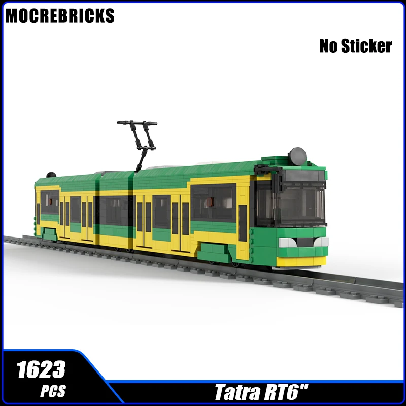 Urban Tram Tatra RT6 Public Buses Passenger Railway Train MOC Building Blocks Assembly Model Puzzle Kids Bricks Toys Xmas Gifts