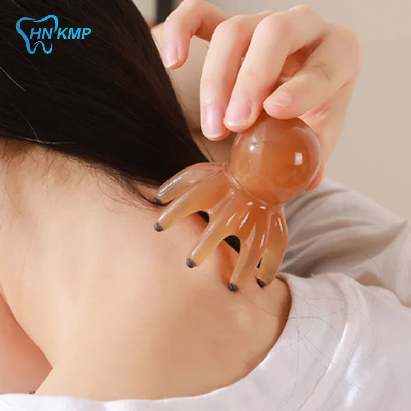 

Resin Octopus Massage Comb Head Meridian Scraping Scalp Massage Brush Acupuncture SPA Gua Sha Massage Comb Fatigue Relief Massag