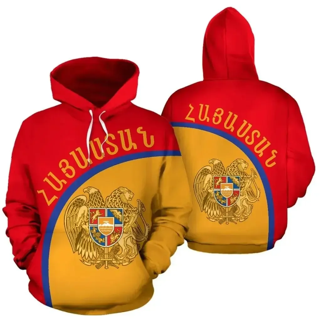 Free Custom Name Armenia Flag 3D Hoodie Men's National Emblem Sweatshirt Fashion Retro Hoodie Unisex Casual Flag Hoodie