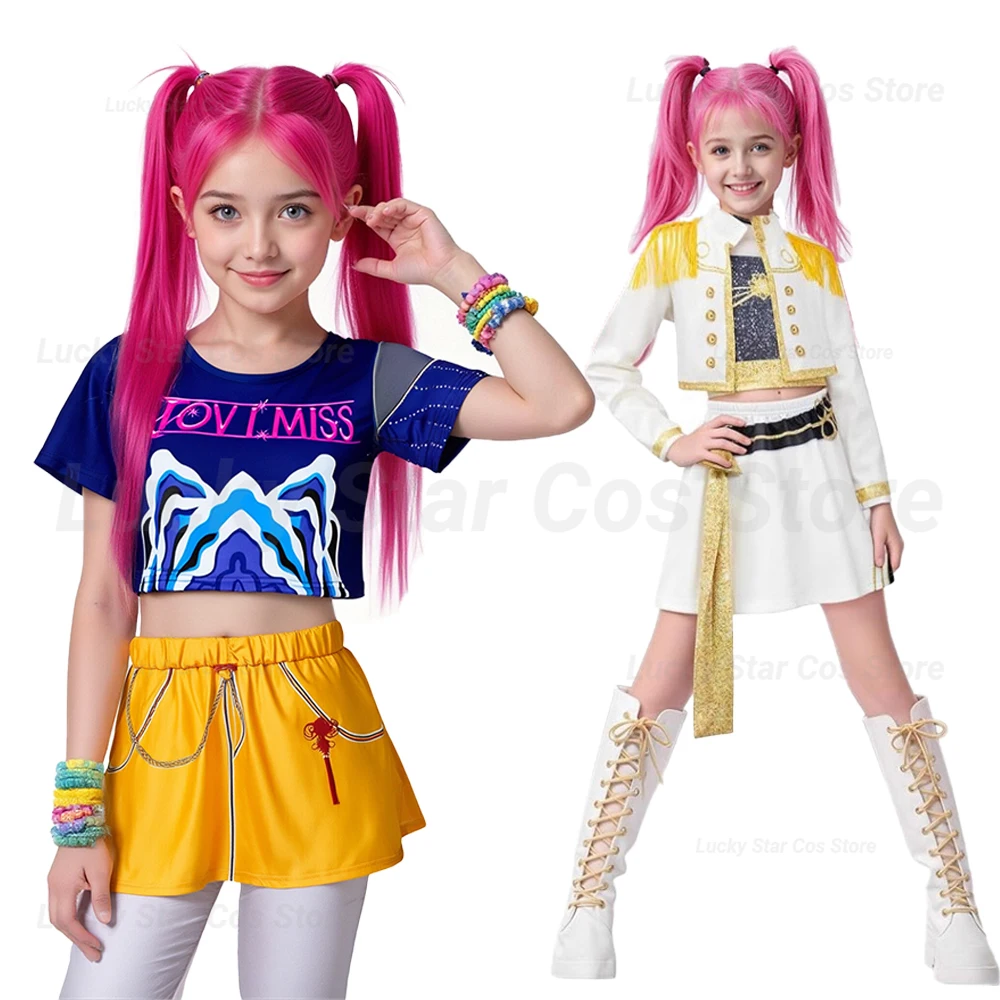 

Zoey Cosplay K-Pop Warrior Costume Film Role-Play Clothing Korean Idol Girl Group Stage Performance Halloween Christmas Dress Up