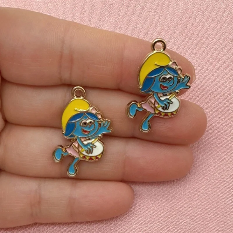 10pcs Cartoon Anime DIY Jewelry Accessories Alloy Drip Oil Pendant Keychain Earrings Bag Pendant image 2