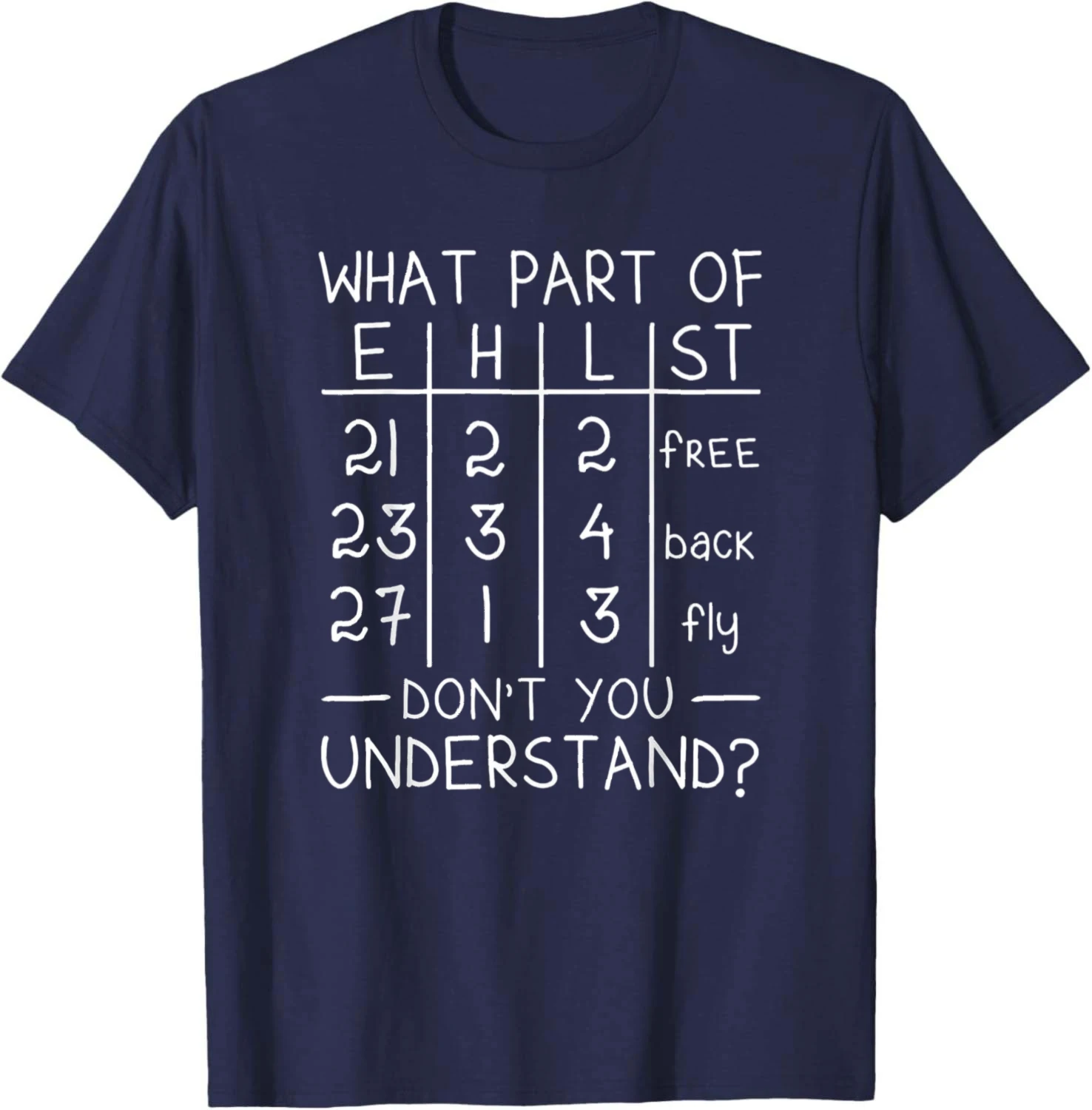 Swimming Swimmer What Part Don't You Understand Swim Team T-Shirt Summer Casual T Shirt Cotton Graphic Tee Camiseta Streetwear