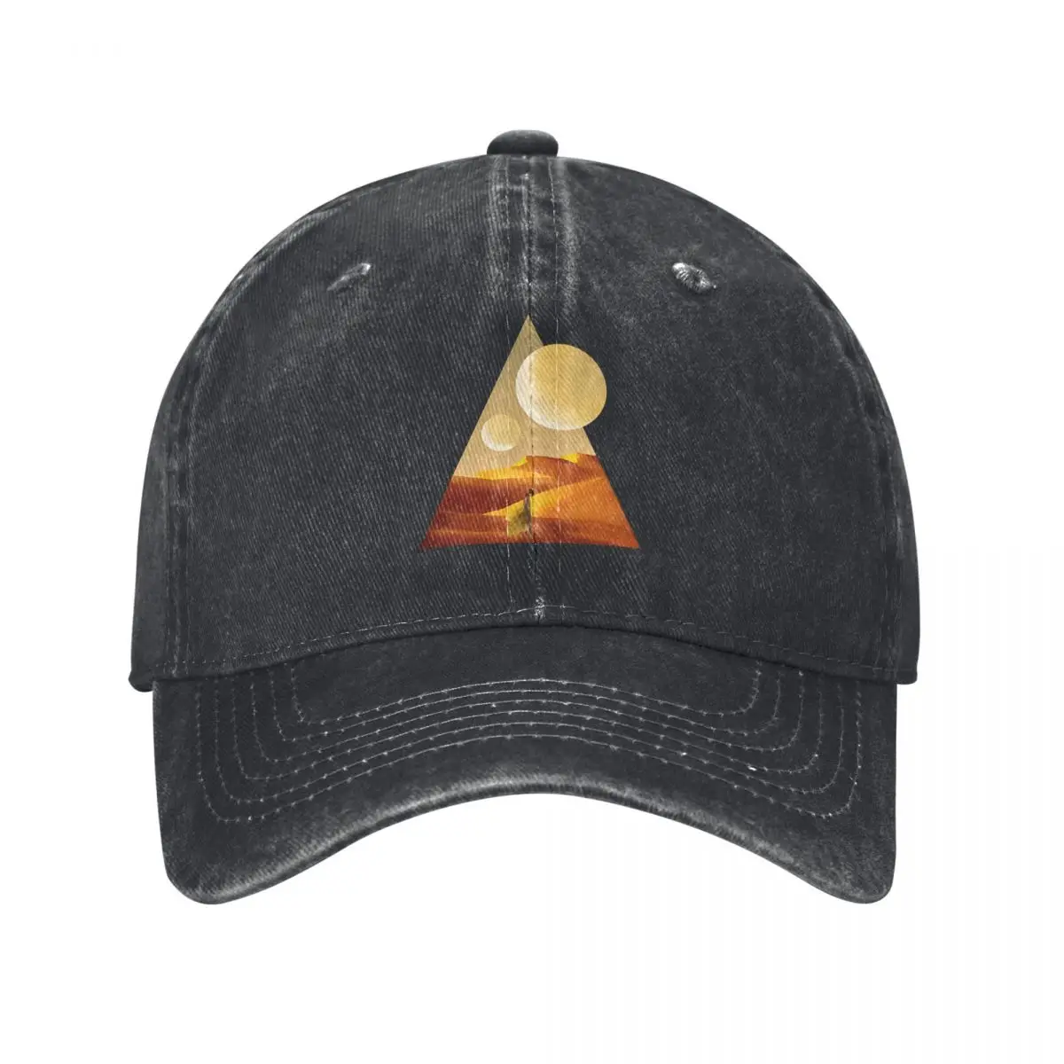 Washed Men's Baseball Cap Sandy Landscape And Moons Trucker Snapback Caps Dad Hat Dune Golf Hats