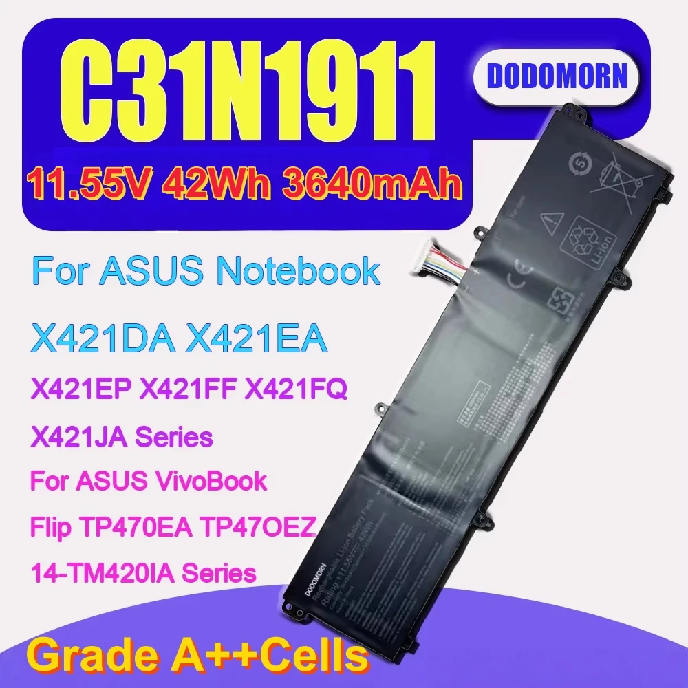 High Quality C31N1911 B31N1911 Battery For ASUS VivoBook 14/15 Flip14 M413 X421 TP470 EA EZ TM420IA