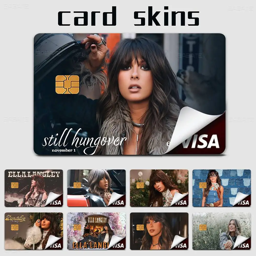 Country Singer E-Ella L-Langley Anmie Sticker Film Skin Cover for Credit Card Debit Bank Card Front