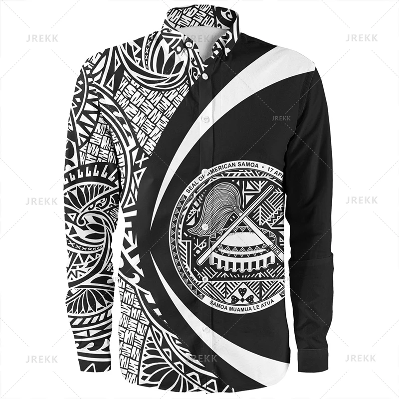 Small Size Harajuku 3D Printing Samoa IndependenceDay Flag Long Sleeve Shirts Men Samoa Ethnic Patterns Graphic Shirts & Blouse