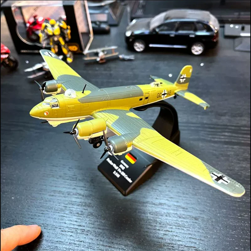 Scale 1/144 Alloy Aircraft Condor Fokwolf FW-200 Reconnaissance  Transport Miniature Diecast Airplane Model Gift Toys For Boys