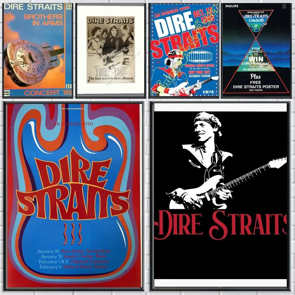 band D-Dire Straits-S Poster Peel and Stick Wall Art for Cafe Office Bar and Home Decoration