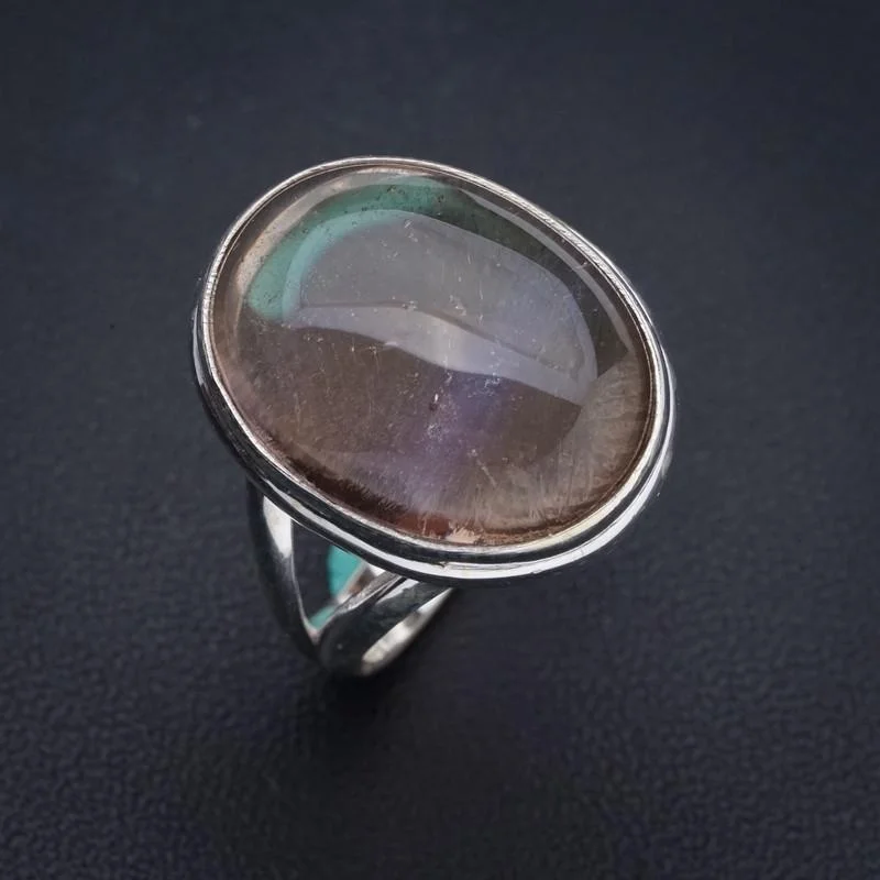 

StarGems Natural Quartz Handmade 925 Sterling Silver Ring 8.5 E9194