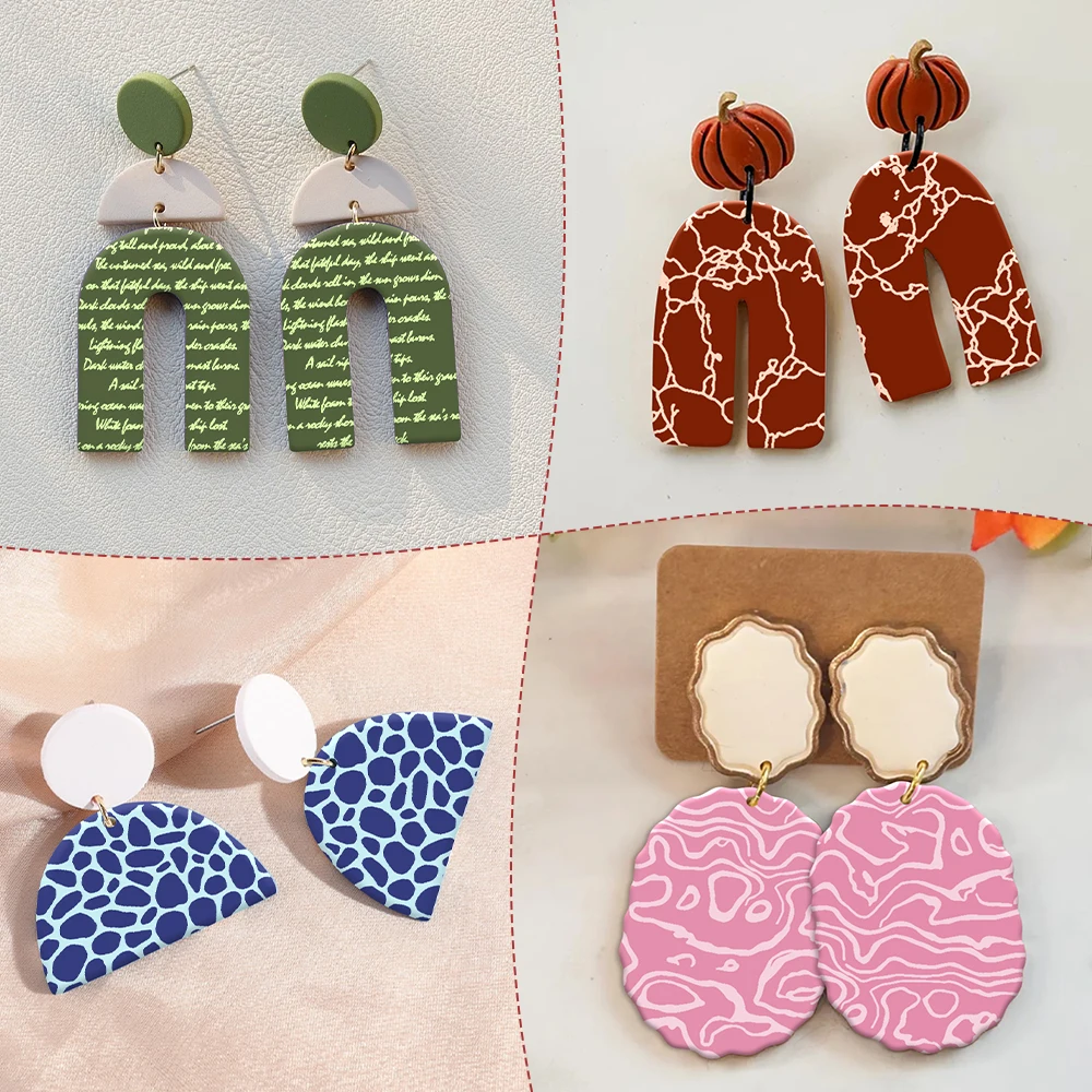 Lot De 10 Tampons En Bois Pour Argile - Motifs Fleurs Et Géométriques (5x1.5 Cm)