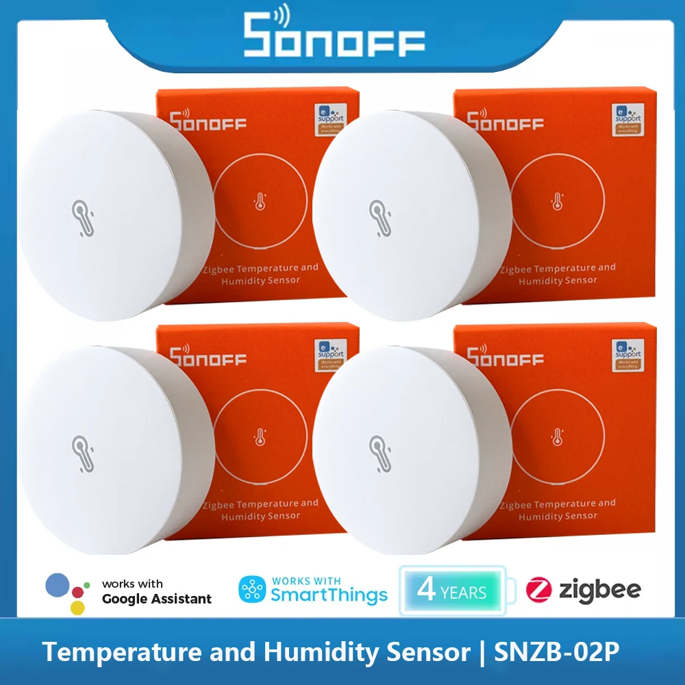 SONOFF SNZB 02P زيجبي مستشعر درجة الحرارة الذكي كاشف الرطوبة ميزان الحرارة الأدوات المنزلية eWeLink Alexa Google Assistant Yandex