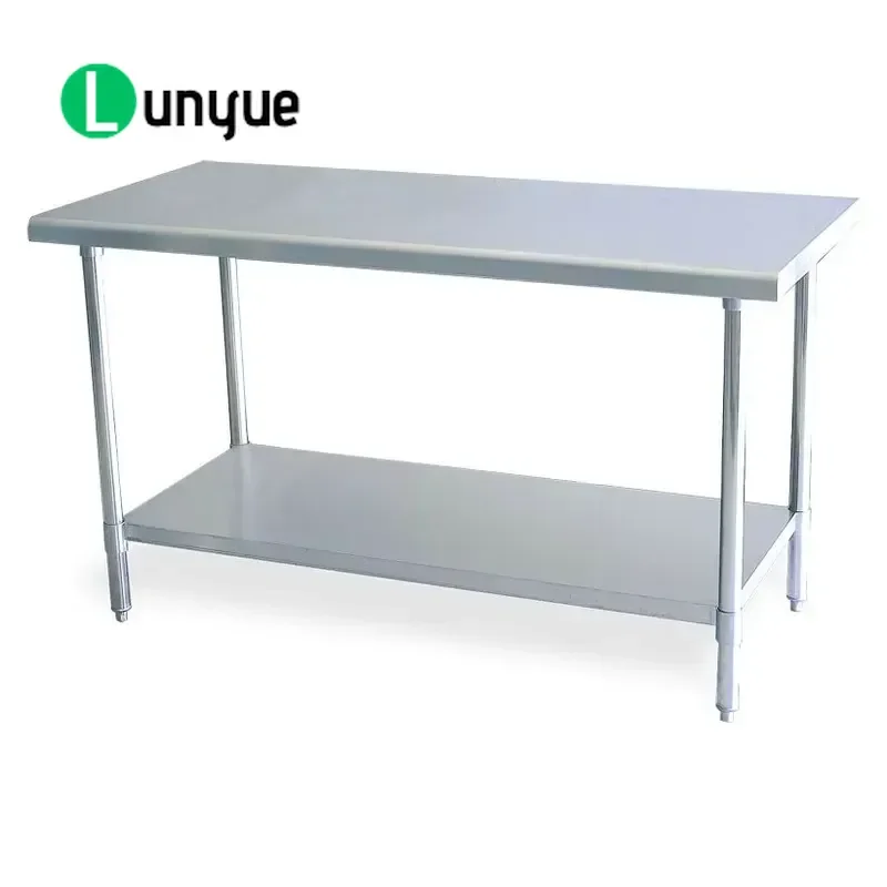 Commercial Kitchen Workbench NSF Certified Stainless Steel Countertop with Casters for Restaurant Prep Table Heavy Duty