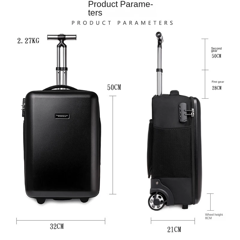 Imagem -06 - Bolsa de Embarque Multifuncional Mochila de Negócios Dura Trolley Bolsa Mala de Viagem Bagagem de Rolamento Grande Capacidade 19