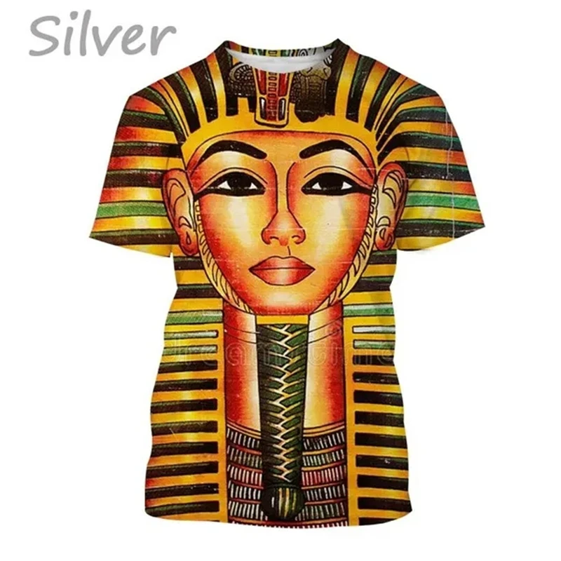 Hot Sale Big Face King Tut Egypt Egyptian Pharaoh Pyramid 3D Printed Casual T-Shirt Fashion Unisex Cool Street Short-seeved Top