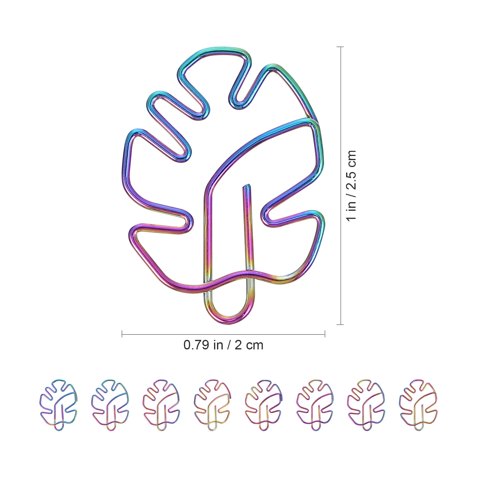 8Pcs Metal Paper Clips Monstera Shape Long Lasting Use Fun Delight Working Studying Bookmark Notebook Calendar Markers