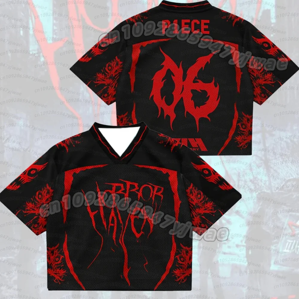 2026 Sommer Damen Herren CreepEye Horror Haven P1harmony Fans Mesh Trikot INTAK Fans T-Shirt V-Ausschnitt Trikot Kurzarm T-Shirt – Detail 11