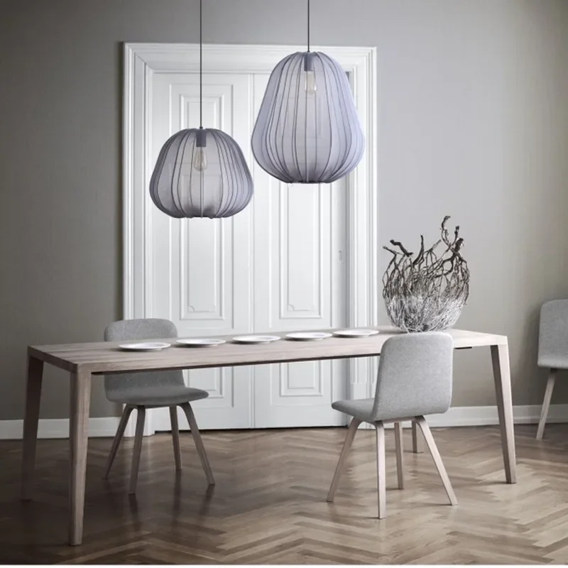 Linterna de seda Wabi Sabi, lámpara de tela creativa, lámpara colgante con globo Bolia, iluminación para sala de estar, dormitorio, escalera,