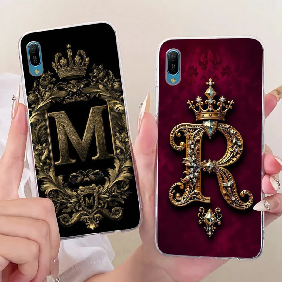 2025 Fashion Crown Letter Case For Huawei Y6 Pro Prime 2019 Soft Silicone TPU Cover For Huawei Y6 2019 Y6Prime Y6Pro 2019 Cases