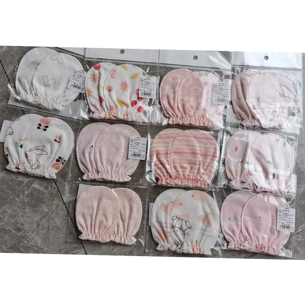 100% Cotton Newborn Mittens Cotton Soft Face Anti-Scrath Baby Gloves Spring Summer Autumn Winter 0-3 Months Baby Accessories