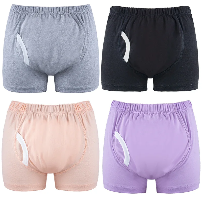 Washable Adult Incontinence Pants Men Leakproof Cotton Diaper Elderly Bedridden Reusable Urine Briefs Soft Comfort Anti Leak