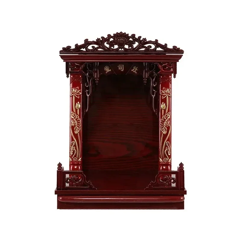 Autel mural en bois pour statue de dieu, décoration traditionnelle pour salle de bienfaisance et enshrinement spirituel