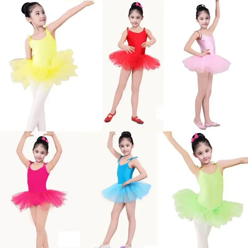 Children Dance Sling Ballet Dress Girls Dancing Costumes Performance Dance Yoga Fluffy Dream Dress Small Princess Fluffy Skirt