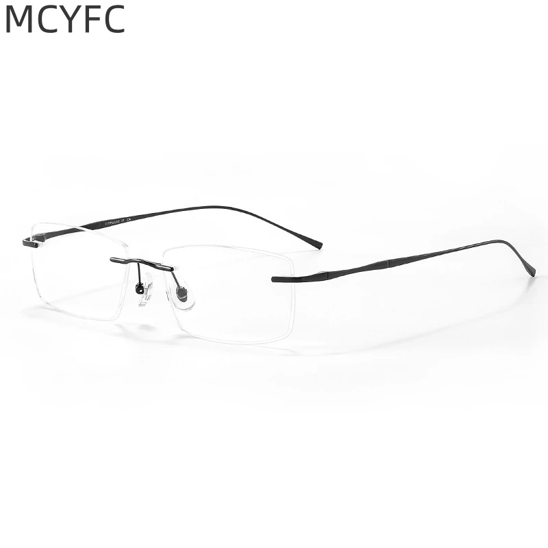 

MCYFC Square Eyeglass Frames Ultra Light Pure Titanium Glasses for Men Optical Lenses for Women Optical Prescription Eyewear M63