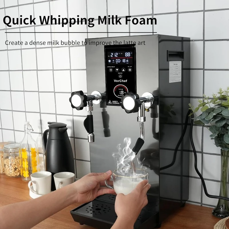 Commercial Milk Frother, 110V 2500W Steam Milk Frothing Machine Espresso Coffee Milk Foam Machine Steamer，home.