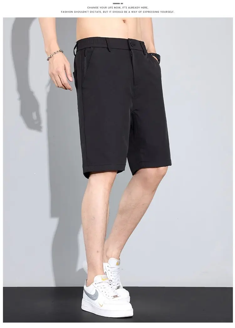 2026 Marken-Kleidung Shorts für Herren im Sommer Dünne Gerade Geschnittene Lässige Fünf-Viertel-Hosen Herren Lose Eisseiden-Sportshorts – Detail 15