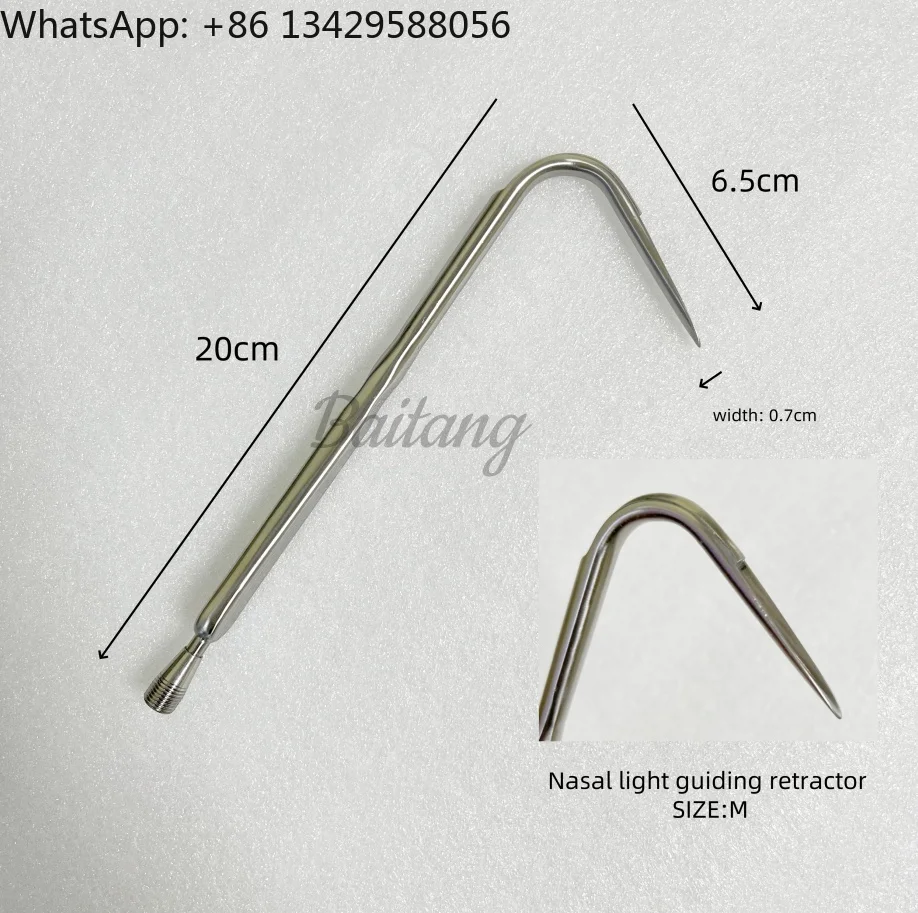 

Baitang Nasal Light Guiding Retractor Fiber Optic Lighted Retractor For Rhinoplasty Stainless Steel Plastic Surgery Instruments