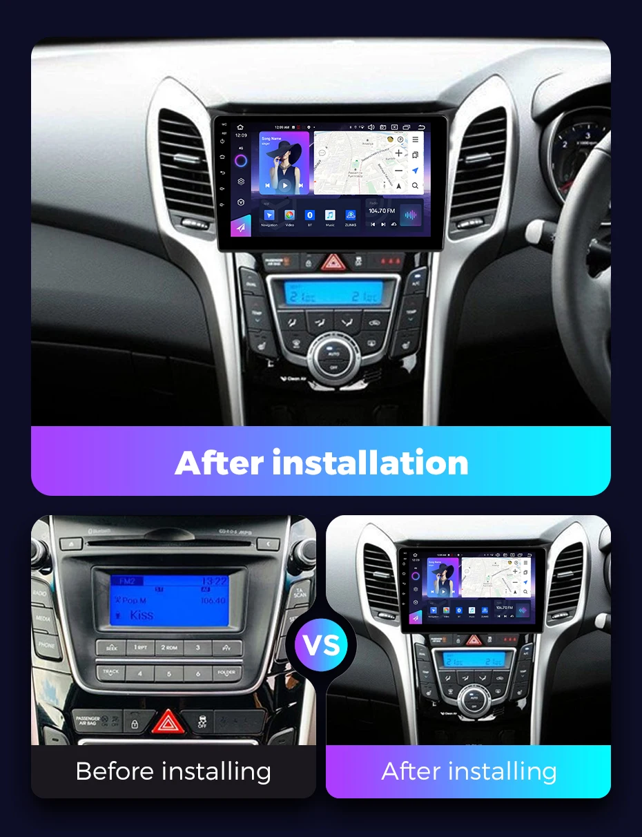 2Din Android 13 Wireless Carplay Auto Radio For Hyundai I30 Elantra 2 GD T 2011-2017 Car Multimedia Video GPS Navigation Stereo