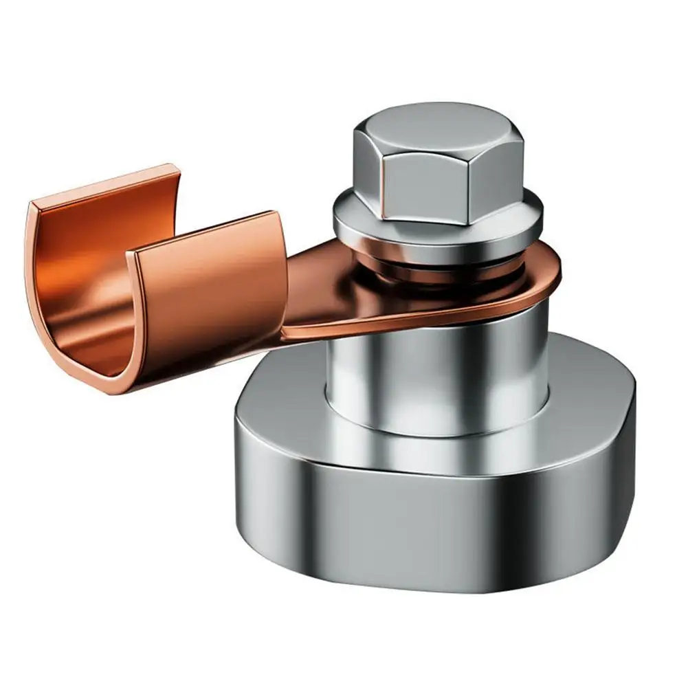 Potente abrazadera magnética para soldadura, conector de tierra magnético de un solo cabezal con electrodo de cobre para cable de tierra de máquinas de soldar