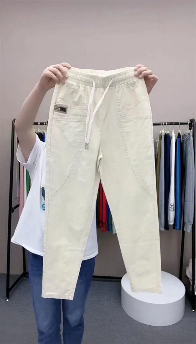 Spring Summer Women's Harem Pants High Waist Straight Casual All-match Pants Women Fashion Loose Cotton linen Trousers Female
