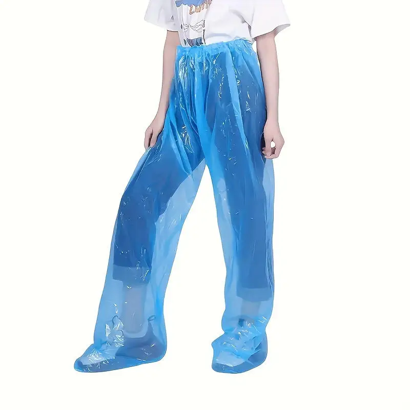 5/10pcs Disposable Raincoat Pants Portable Splash Proof Split Raincoat Outdoor Travel Drifting Cycling Feet-wrapped Rain Pants