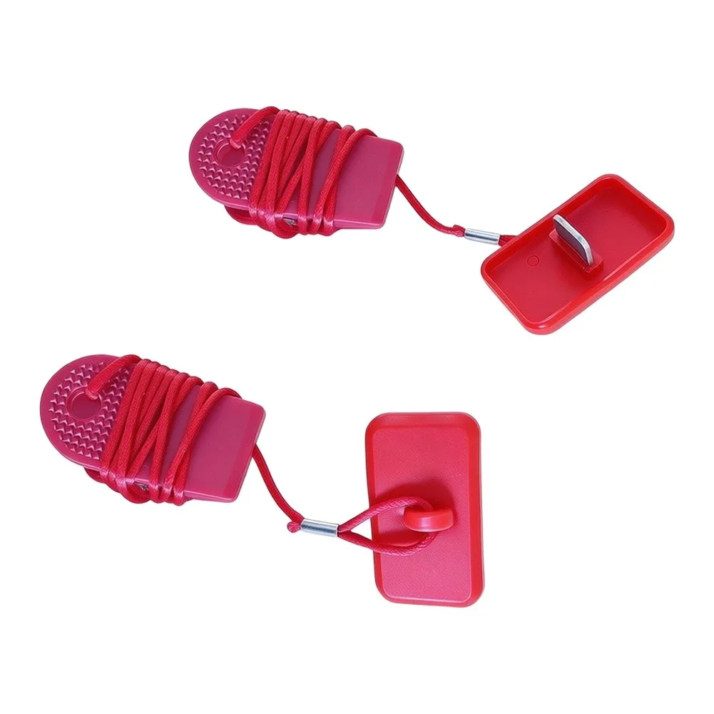 2 Pack Treadmill Safety Key For Running Machine With Red Stop Switch And Pull Cord 46x28mm Rectangular Insert
