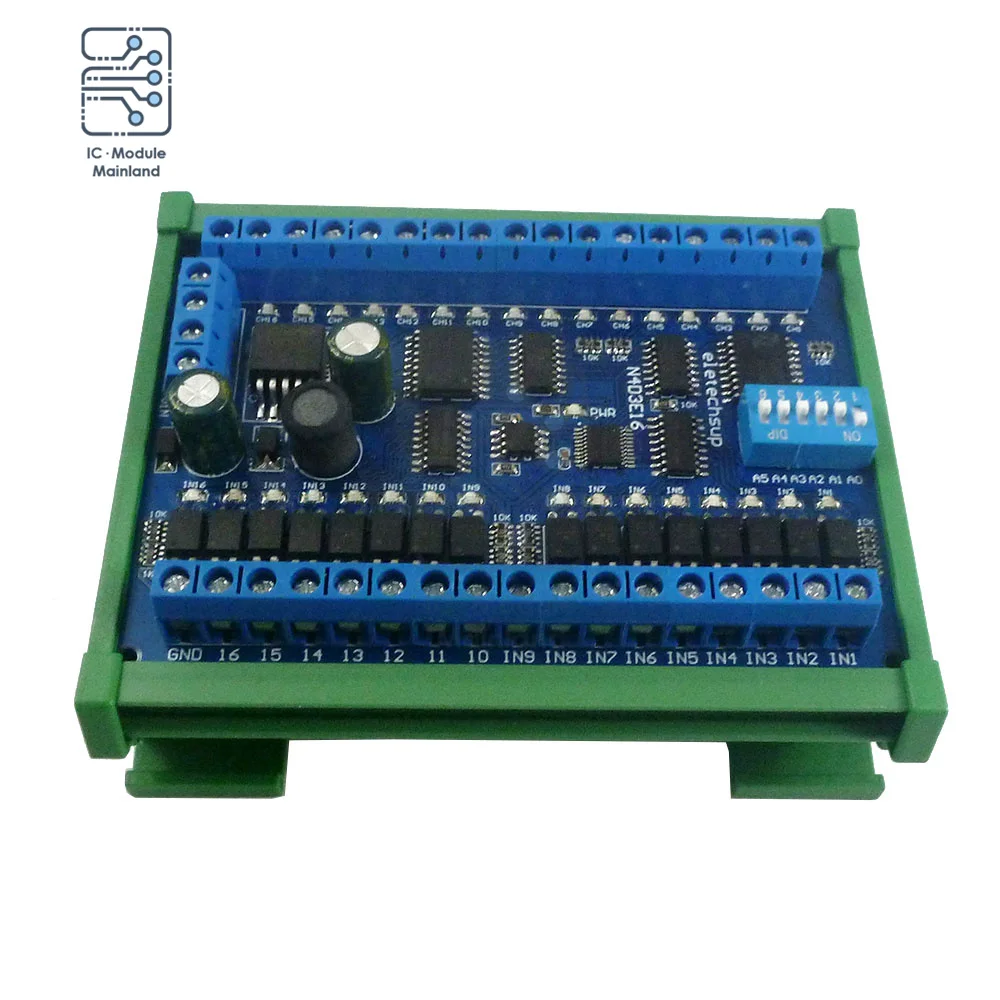 DC 12V 24V 16 Input 16 Output RS485 Remote Control Switch PLC IO expansion Board 03 06 16 Modbus RTU Module