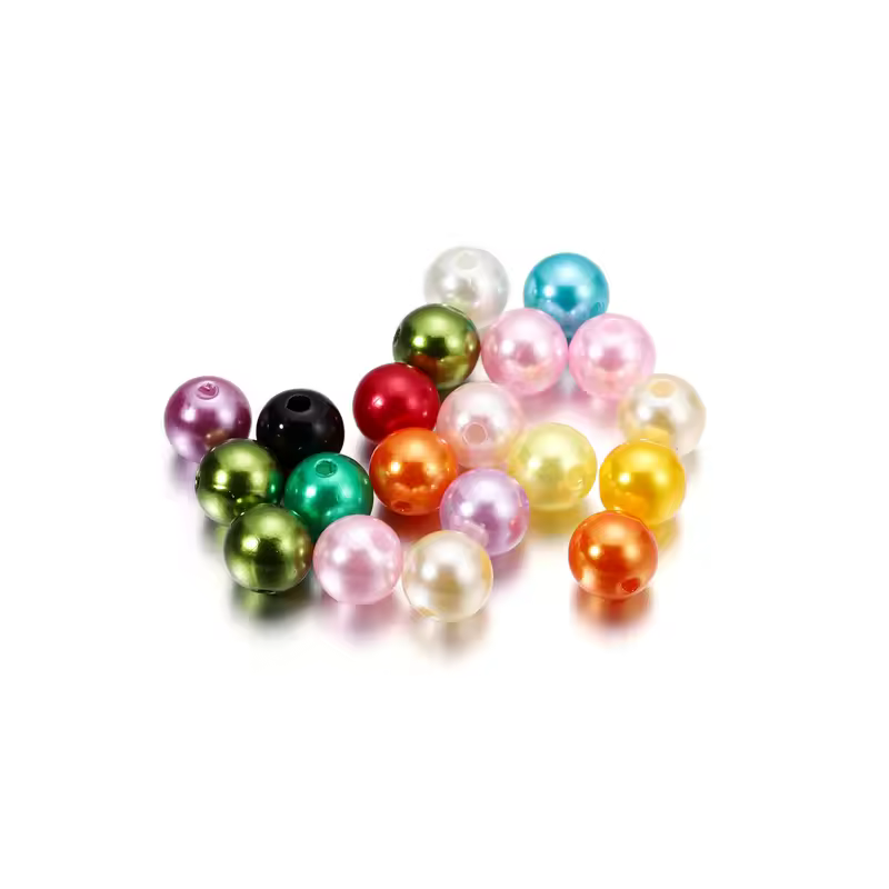 10-1000pcs/lot 3-20mm Straight Holes Acrylic Imitation Pearl Beige Bracelet Round Beads For DIY Craft Jewelry Making Supplies - Image 12
