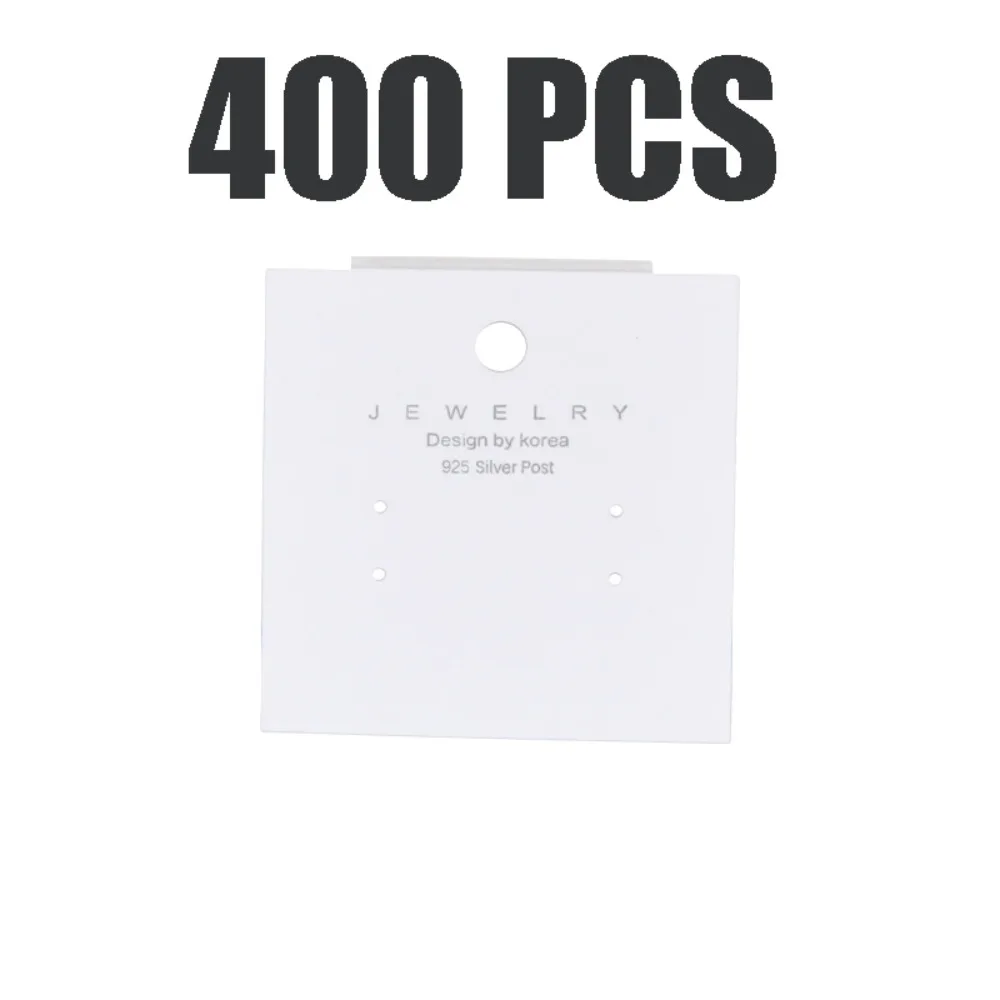 

400Pcs Earring Display Cards White Blank Paper Tags Hanging Jewelry Necklace Display Tags for Selling Retail DIY Craft Wholesale