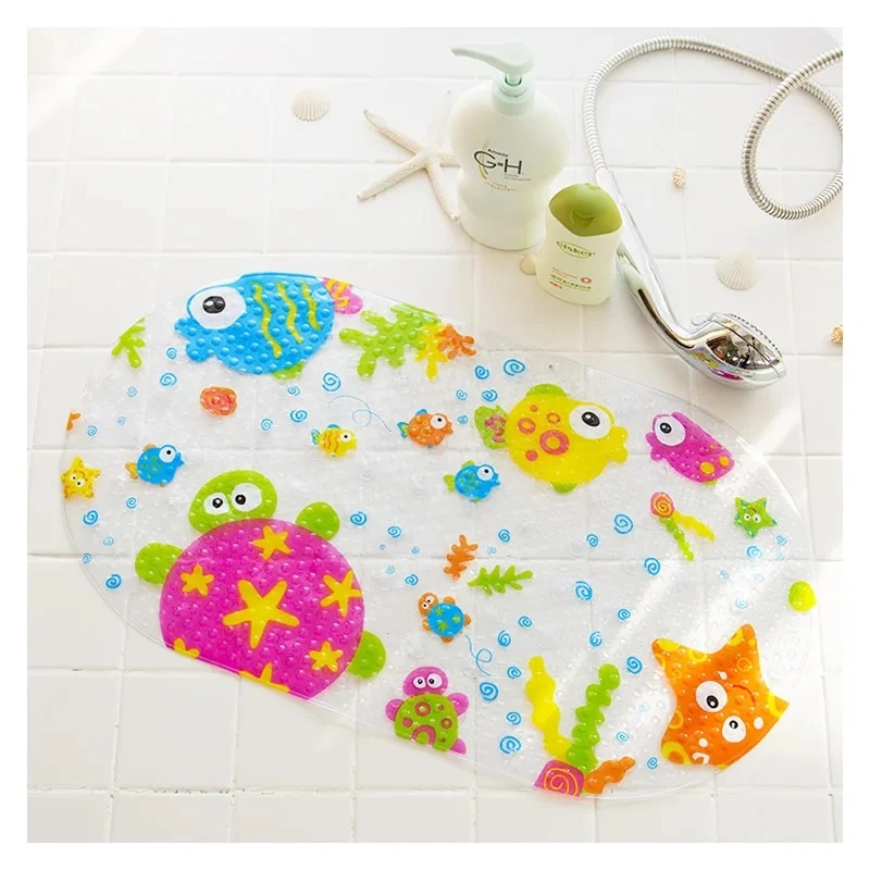 NEW Cute 20/Color Anti-Slip PVC Bathtub Mats Fish Animal With Sucker Kid's Bathroom Carpet Shower Bath Mat Soft Massage Pad