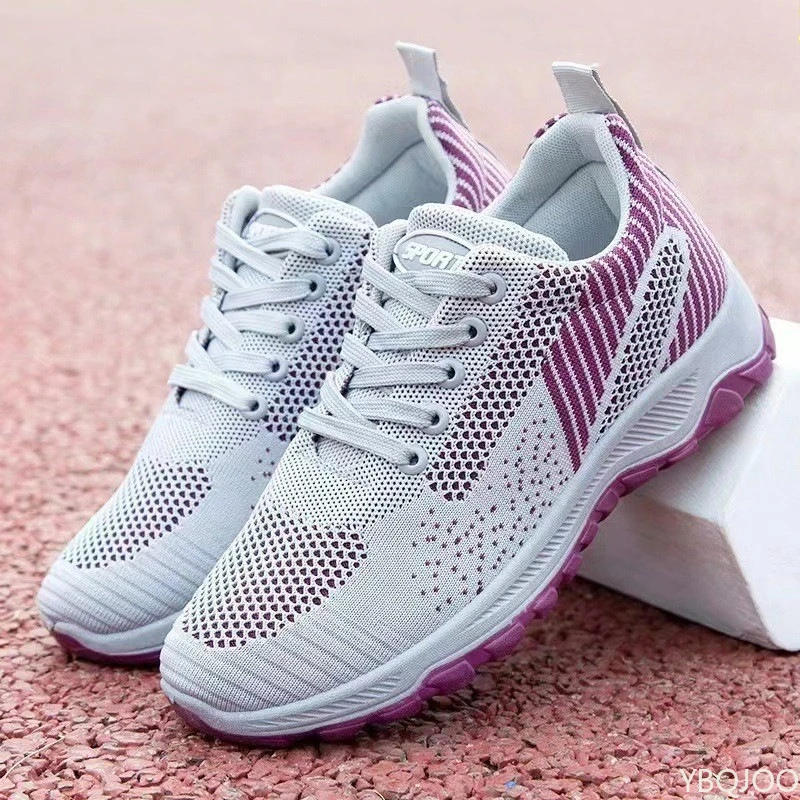 Large Size Autumn Fashion Breathable Lightweight Casual Comfortable Women's Shoes Versatile Flat Bottom Women's Sports Shoes