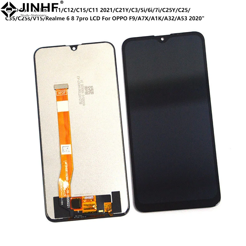 Phone LCD Display Screen Assembly Replacement For Realme C2 C11 C12 C15 C11 2021 C21Y C3 5i 6i 7i C25Y C25 C35 C25s V15 6 8 7Pro