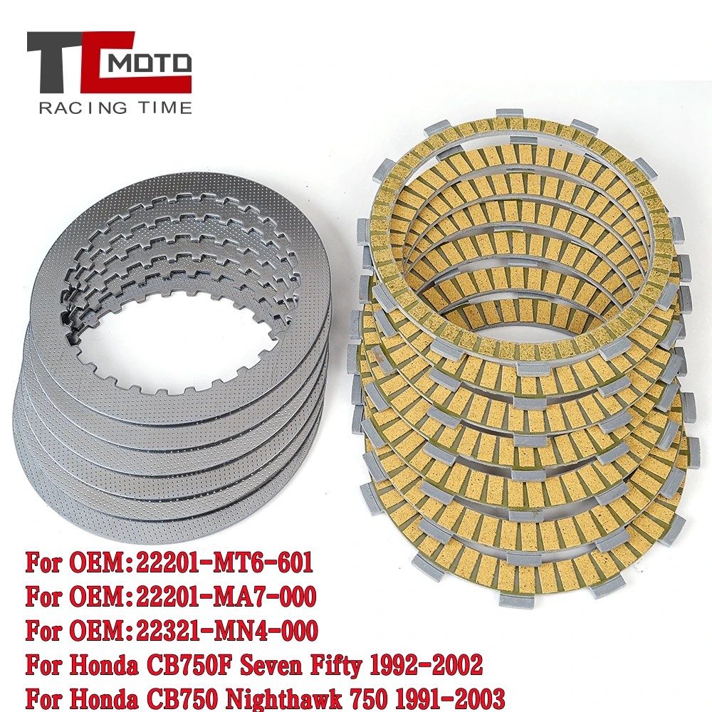 Sprzęgła tarcza cierna płyty zestaw do hondy CB 750F CB750F pięćdziesiąt siedem CB750 Nighthawk 750 1992-2002 22201-MT6-601 22321-MN4-000