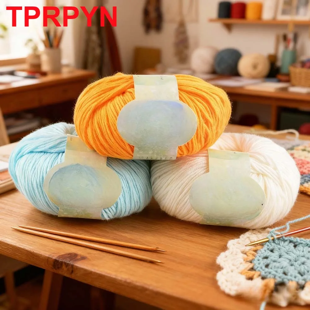 2Pcs 100% Cotton Soft Hand Knitting yarn Crochet Yarn for knit sweater blanket gloves hat scarf crocheting amigurumi bag slipper
