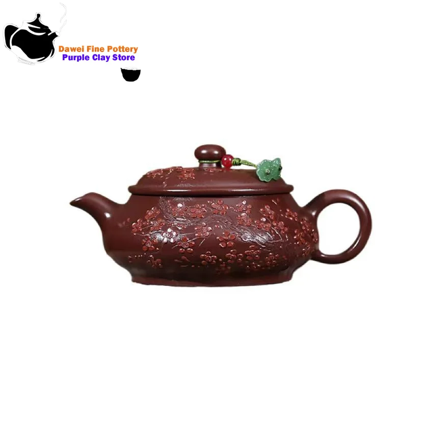 Teiera Yixing in argilla viola, minerale originale, argilla vermiglio viola, fiore di prugna, fornello luminoso, teiera, teiera cinese Kung Fu