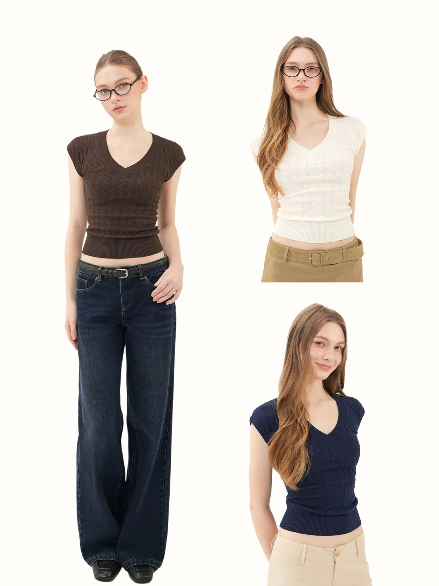 

Вязаный жилет Jim Kennet в винтажном стиле, трехцветный, с V-образным вырезом, женский, модный, свободного кроя, вязаный свитер