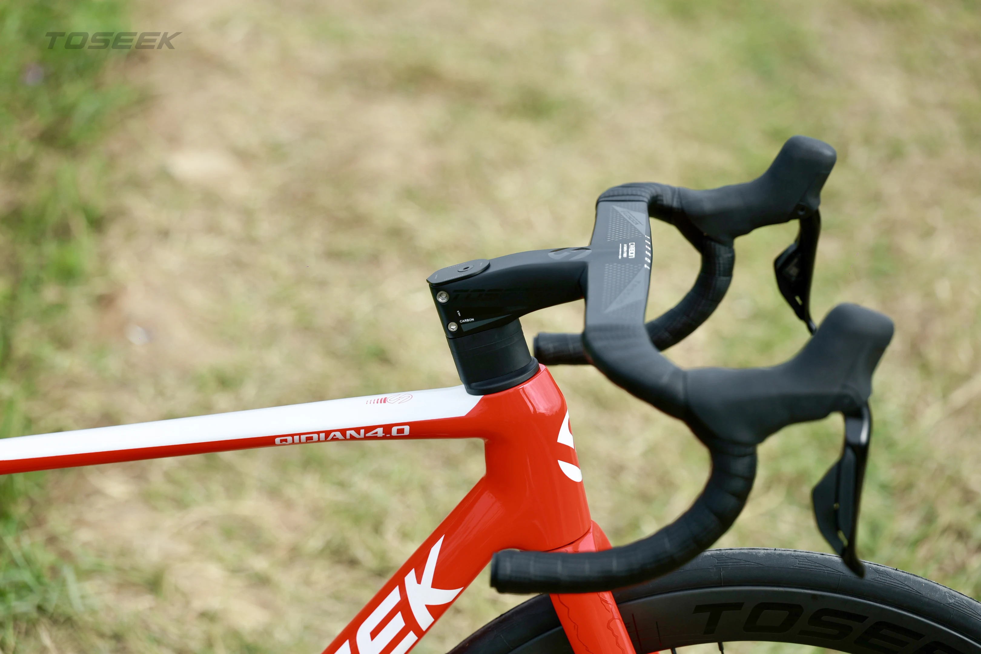TOSEEK Fahrradlenker Drop Bar T800 Rennrad-Carbonlenker Integrierter Rennradlenker Gebogener Lenker Interne Kabelführung Fahrradteil – Detail 24